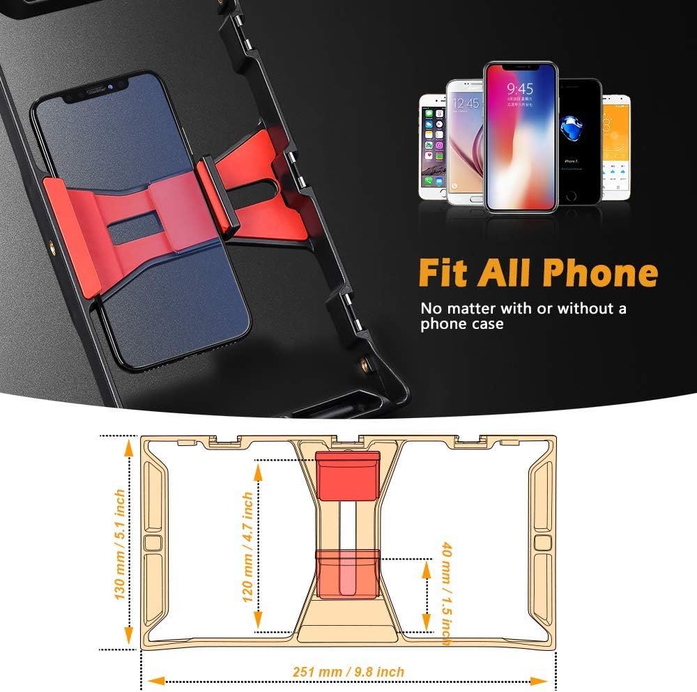 Zeadio Smartphone Video Rig, Grip Stabilizer Cellphone Tripod Mount Holder, Fits for All iPhone and Android Smartphones