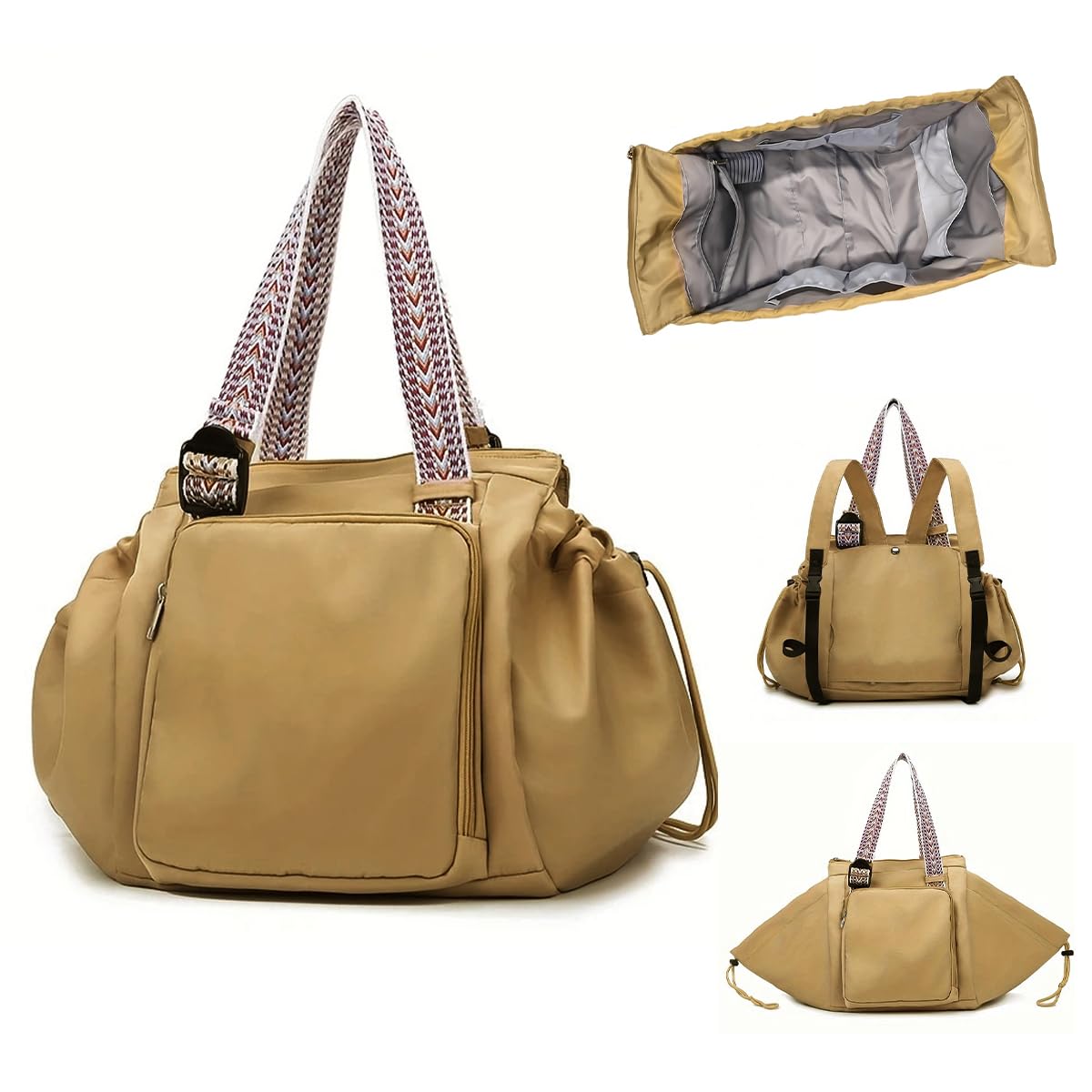 Backpack for Women Travel Large Capacity Versatile Transformable Nylon Cradle Bag Foldable Waterproof Pack Travel & Shopping Bags Multi-Functional Diaper Bag