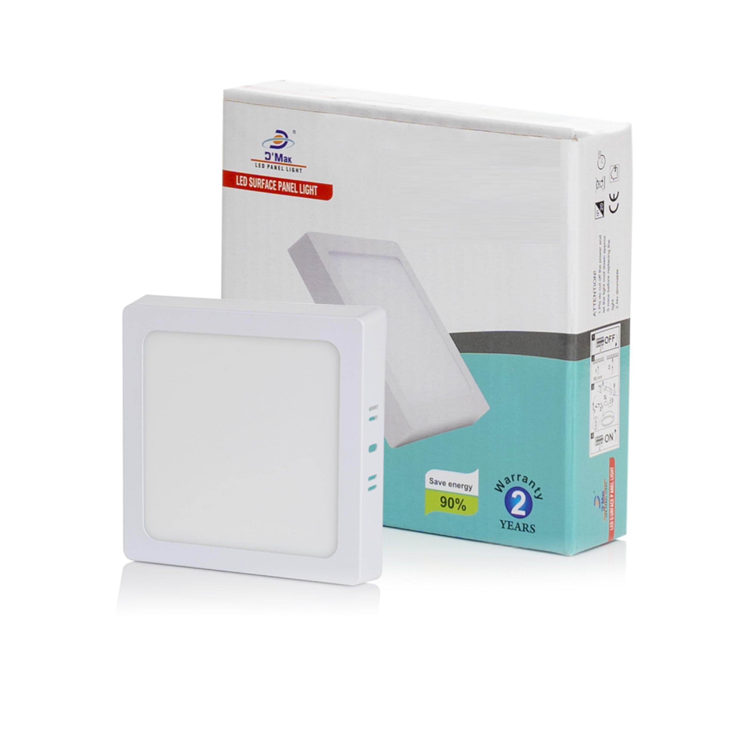 D'Mak 8 Watt Square LED Surface Panel Light (8 Watt, Pack of 4) 1