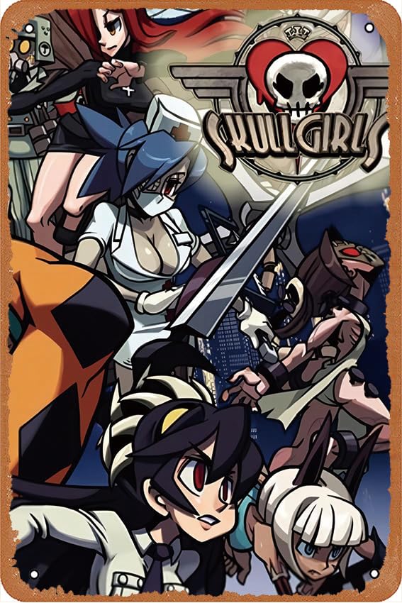 Amazon.co.jp: Skullgirls レトロメタルブリキ看板 ヴィンテージルーム