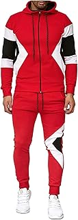 Xmiral Felpa Top Pantaloni Set Tuta Sportiva Tuta da Uomo Stampa con Cerniera Sfumata Autunnale