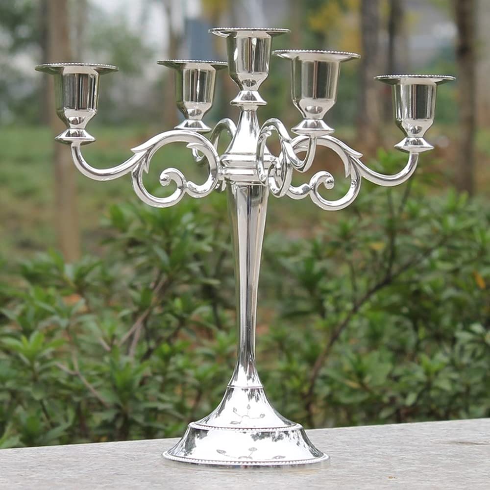 Portavelas, Candelabro de Metal 5 Brazos, candelabro Mesa