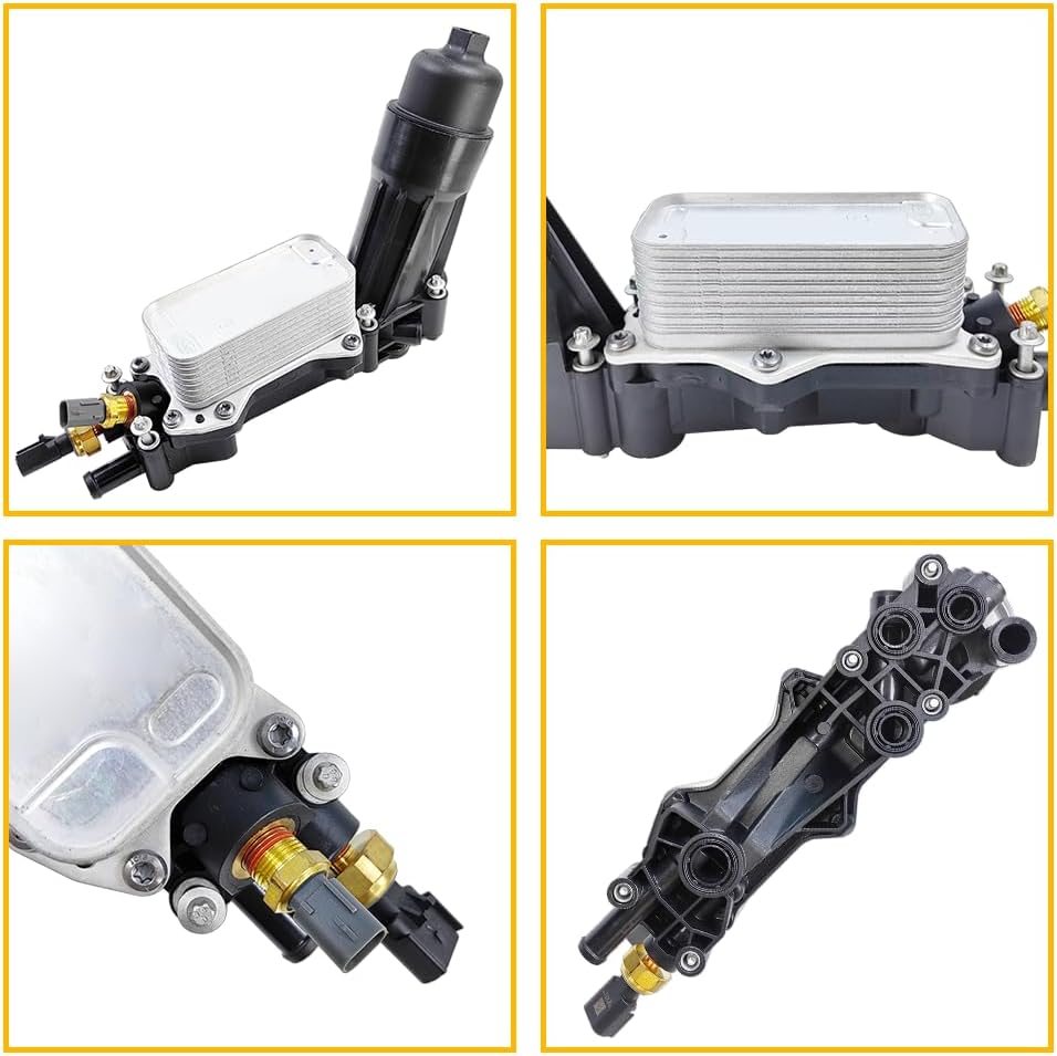 Engine Oil Cooler & Oil Filter Housing Assembly | Fit for 2014-2016 Chrysler 200 300, Jeep Grand Cherokee Wrangler, Dodge Challenger Charger Durango, Ram 1500 ProMaster 3.6L V6 | OE# 68105583AF