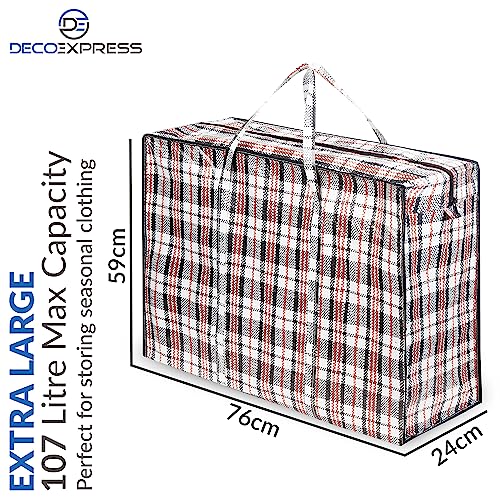 Deco Express Grand Sac de Rangement Buanderie, Lot de 16 XXL 107L 76x59x24cm, Fermeture Eclair Sac Demenagement, Rangement pour Vêtements et Penderies (76 X 59 X 24 CM) – vue 3
