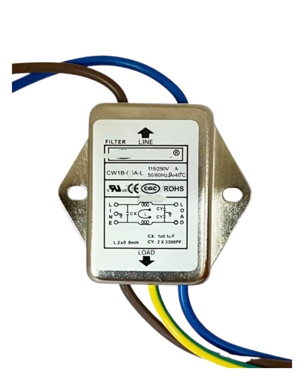 Filtro antiinterferencias L monofásico CW1B detiene ruidos en redes AC 220V 2