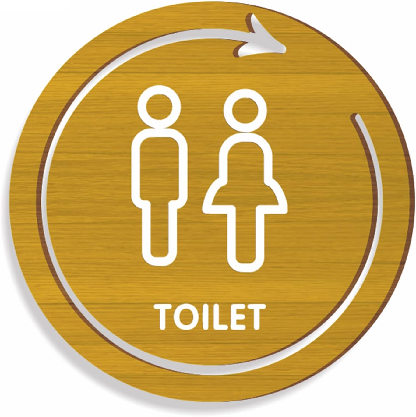 トイレサイン 洗面所 男性用と女性用トイレ 3Dアクリル浮き彫りアイコン 9インチ 丸型バスルームドア オフィス 企業 レストラン用