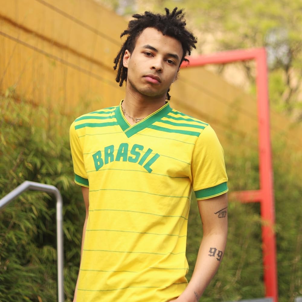 Copa - Brasil 1984 - Camiseta de Fútbol Retro - Hombre - Amarilla
