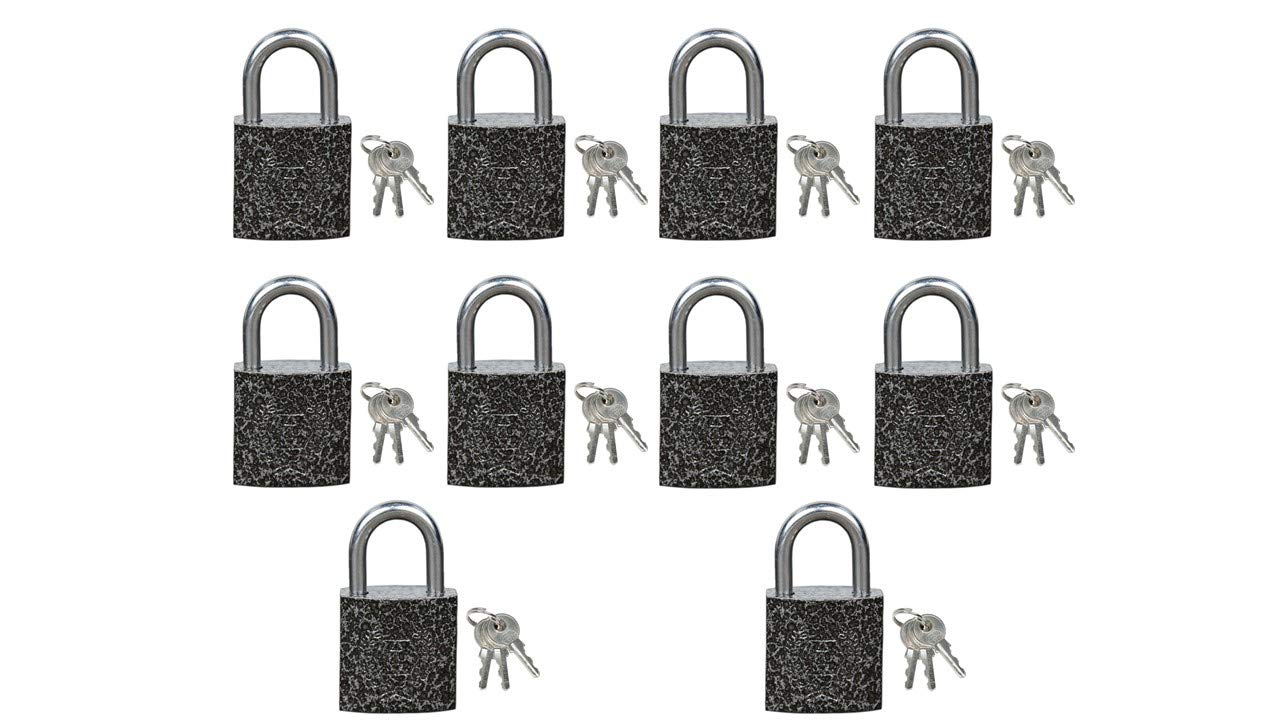 Harrison Luggage Lock C I-0320 Key Padlock with 3 Keys Mild Steel Solid Body Hardened Shackle Suitable for Suitcase Lock, Bag Lock, Bagpack, Small Locks - Grey (Pack of 4) — Amazon image 11
