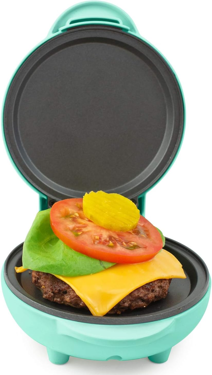 Nostalgia MGD5TL MyMini Personal Electric Waffle Maker, Hash browns, French Toast Grilled Cheese, Quesadilla, Brownies, Cookies, Teal (Teal)