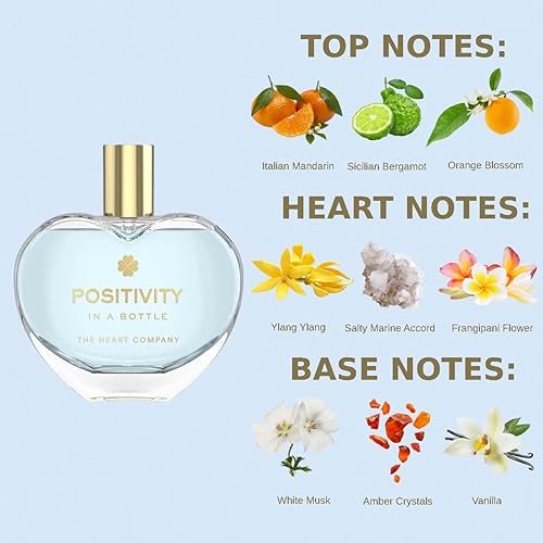 Miniatura 6 de THE HEART COMPANY Positividad en una botella  Perfume fresco para mujer  Regalos veganos para mujer  Eau de Parfum Spray para mujer 2.5 fl oz - 2.5