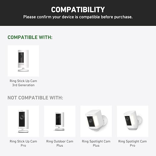 Miniatura 7 de Holicfun Cubierta de sombra resistente a los rayos UV y a la lluvia para Stick Up Cam (blanco)