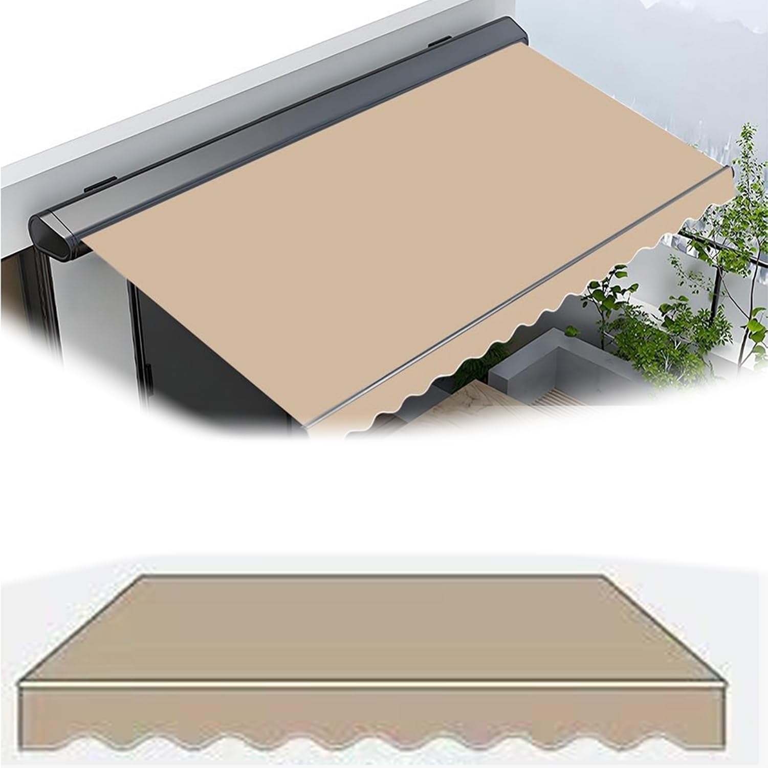 Tissu de rechange pour auvent de jardin rétractable et imperméable