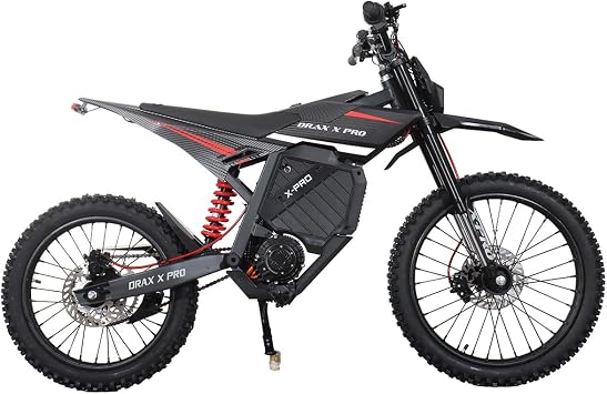 X-PRO Drax X PRO 72V 6600W Electric Dirt Bike for Teens & Adults, Removable 30Ah Lithium Battery, 55 MPH Max Speed, 3 Speed Modes, 19/17 Off-Road Tires, Dual Disc Brakes Black