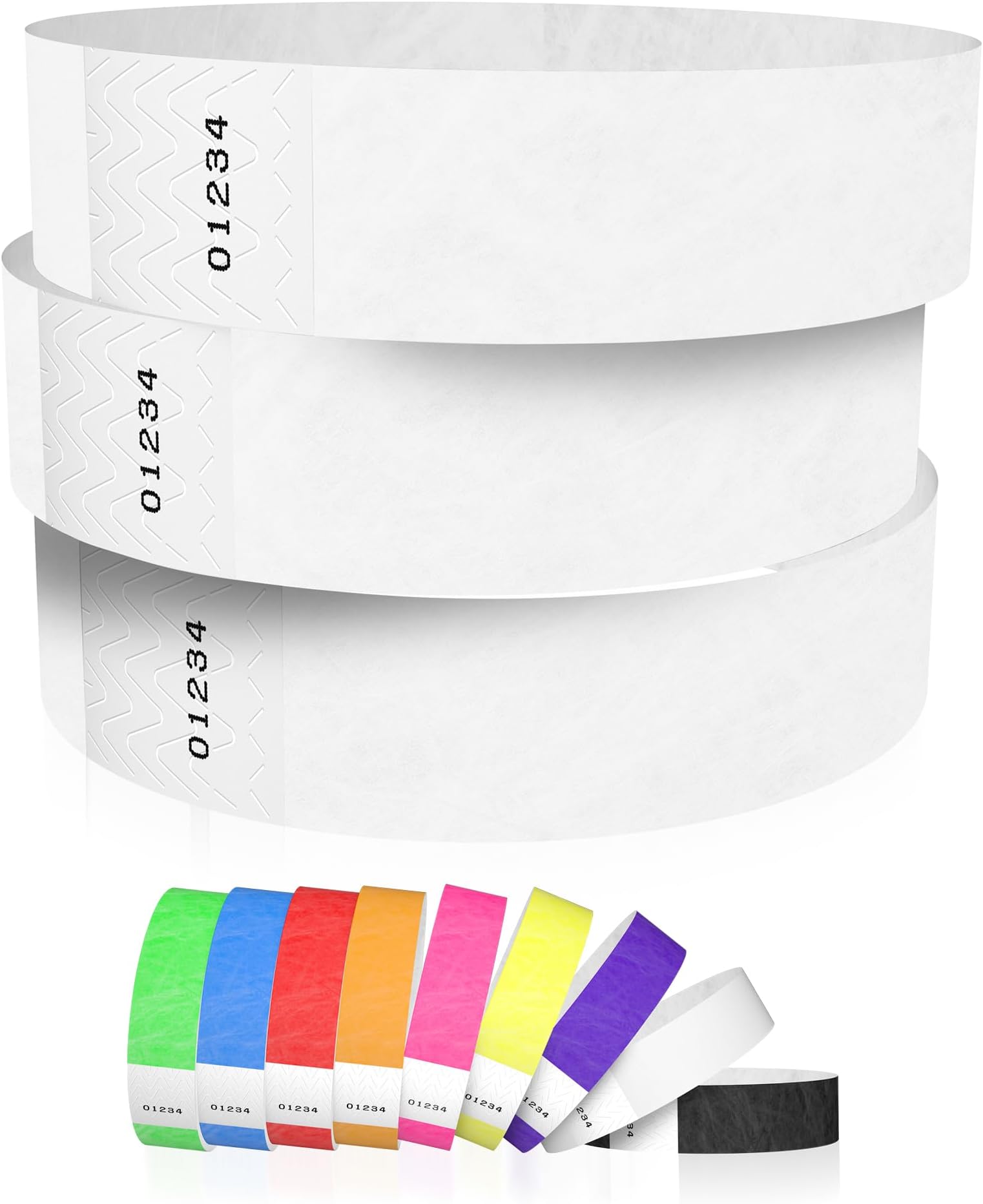 600 WristCo White Tyvek Wristbands for Events - Comfortable Tear Resistant Paper Bracelets ID Wrist Bands for Concerts Festivals Admission Party Identification
