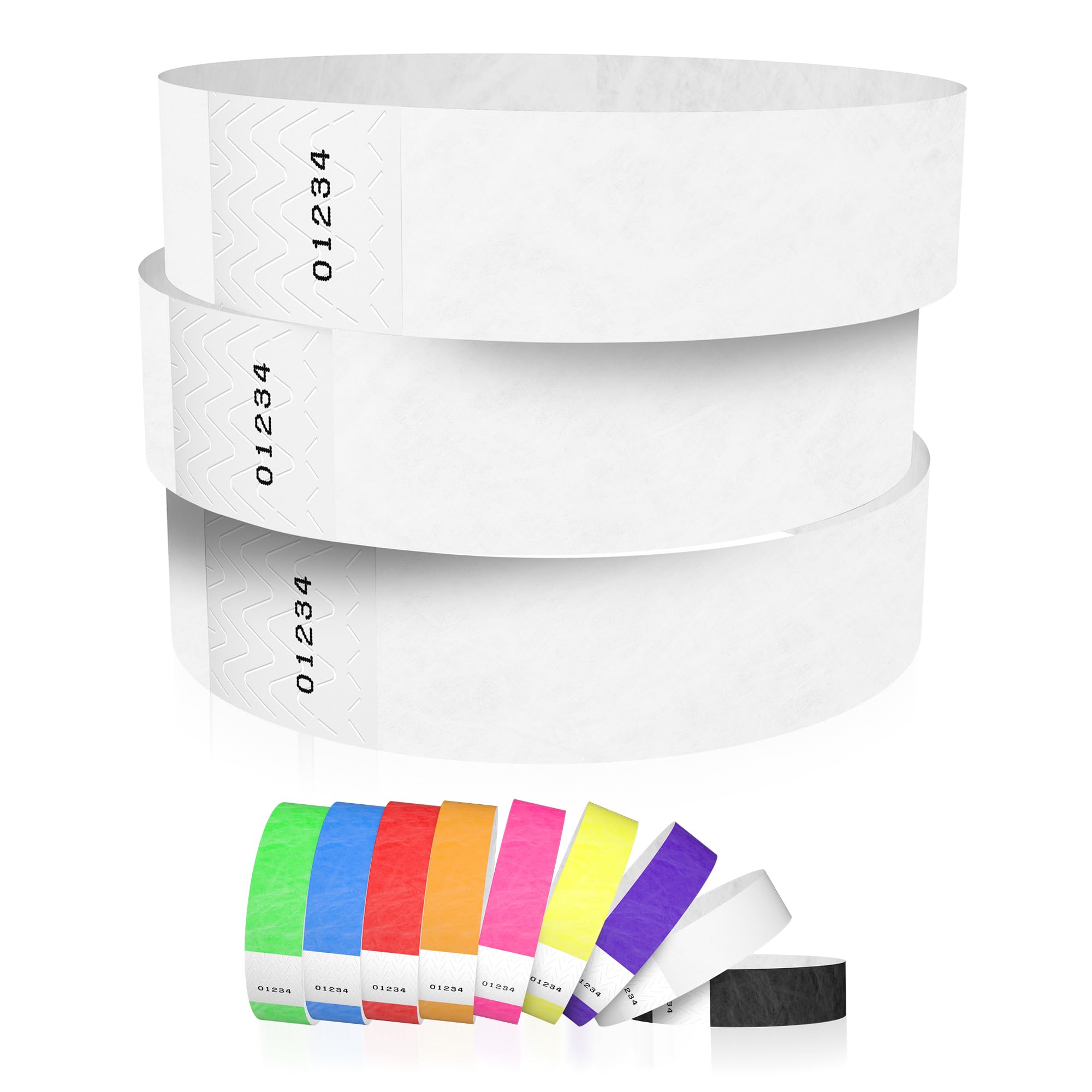 600 WristCo White Tyvek Wristbands for Events - Comfortable Tear Resistant Paper Bracelets ID Wrist Bands for Concerts Festivals Admission Party Identification