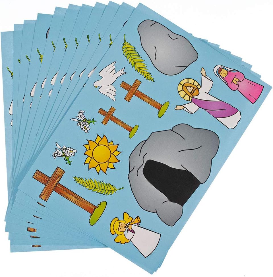 DIY Easter He Lives Sticker Sheets - 12 Set Sticker Sheets - Spring Activity