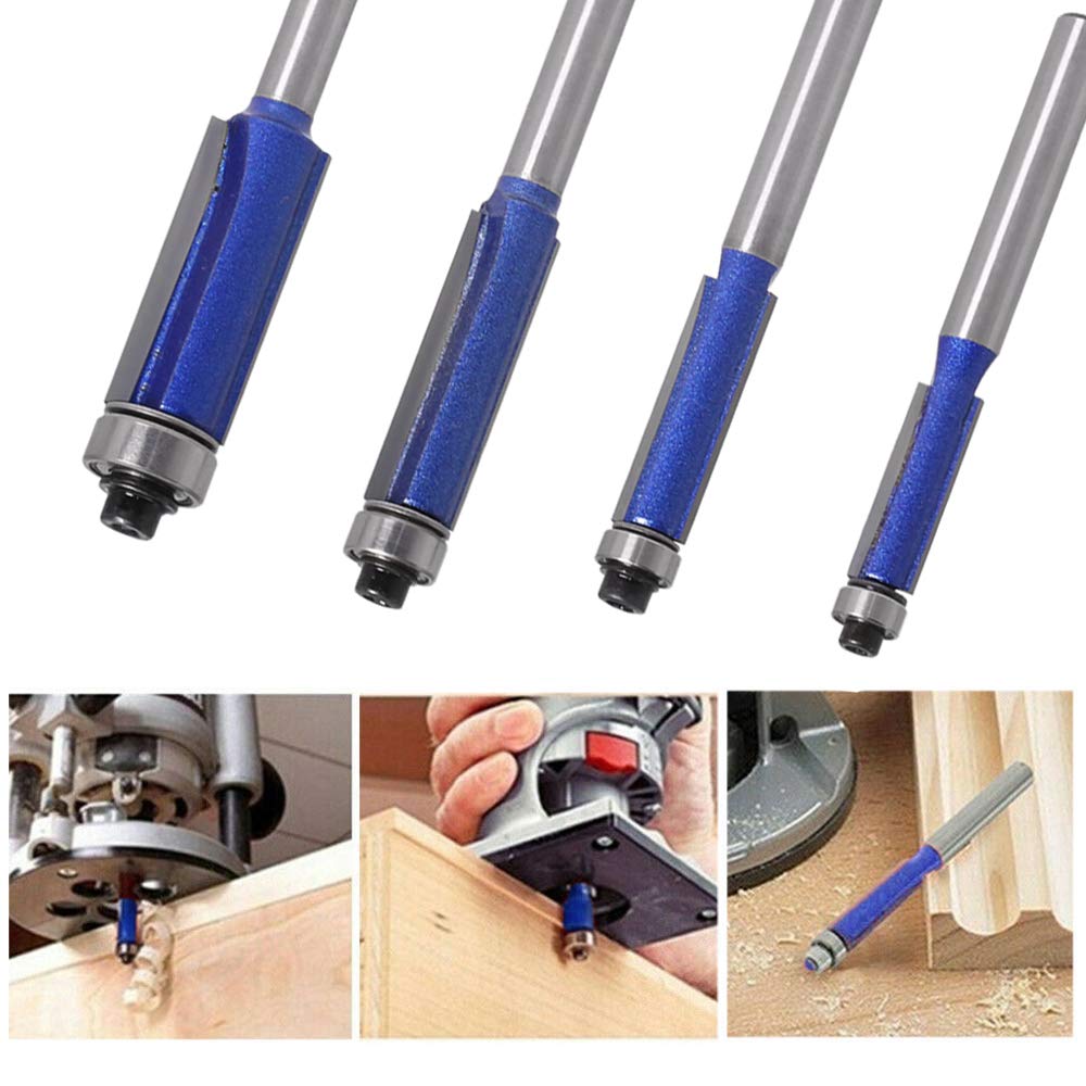 Exacto Knife 4Pcs Flush Trim Router Bits Top Bearing Router Bit 1/4 ...