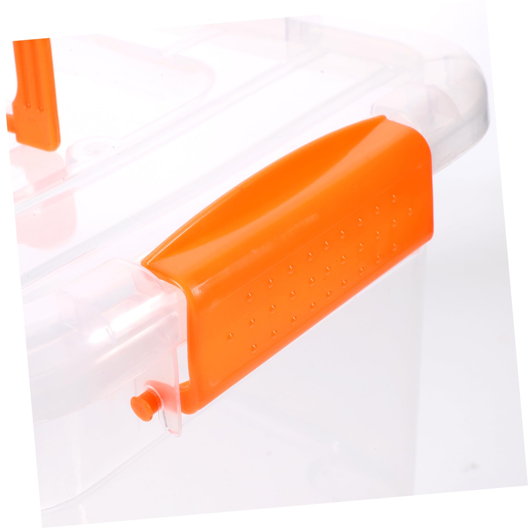 Cajas de Almacenamiento Tapa 3 Litros Resistentes Transparentes Naranja Asa para Cocina y Oficina Set 6 Unidades Apilables Reutilizables Organizadores Prácticos