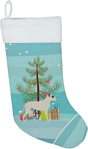 Caroline's Treasures Dogo Argentino - Calcetines navideños con diseño de árbol de Navidad, multicolor