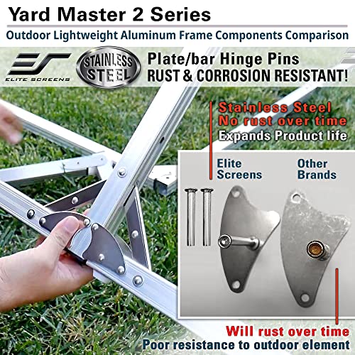 Elite Screens Yard Master 2, 110-Inch Outdoor Indoor Projector Screen W/ Stand 16:9, Fast Easy Snap On Set-Up Freestanding Portable 8K 4K Ultra Hd 3D Movie Theater Foldable Front Projection | Oms110H2 #TOP3