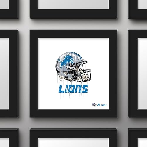 Miniatura 2 de Trends International Gallery Pops NFL Detroit Lions - Póster de pared con casco de goteo, 12.00 x 12.00 pulgadas, versión de marco negro