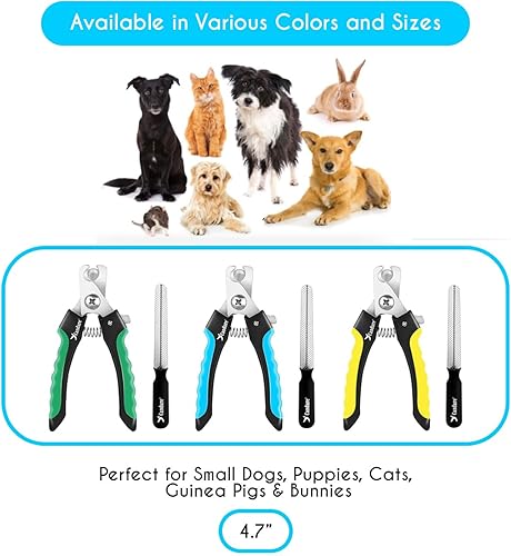 Vista 71 de Candure Cortaúñas para gatos, conejos, hámsters, pájaros, recortadora de acero inoxidable con bordes angulados precisos para un aseo fácil y seguro