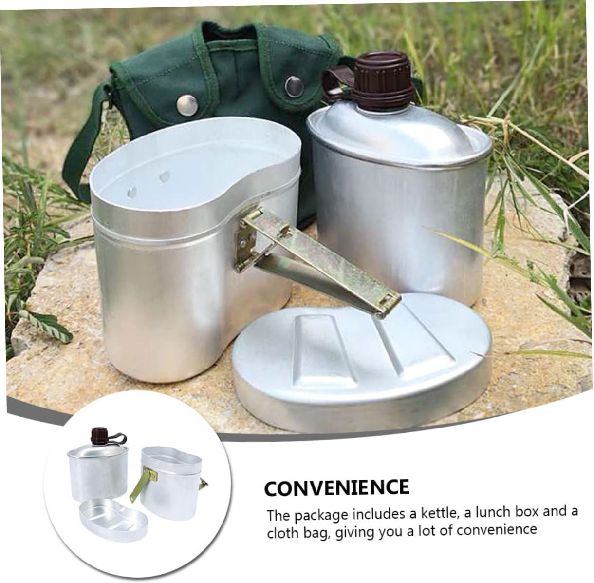 1set -Style Water Kettle Multifunctional Lunch Box for Outdoor Camping and Hiking Lightweight Portable and Practical Cooking Utensils