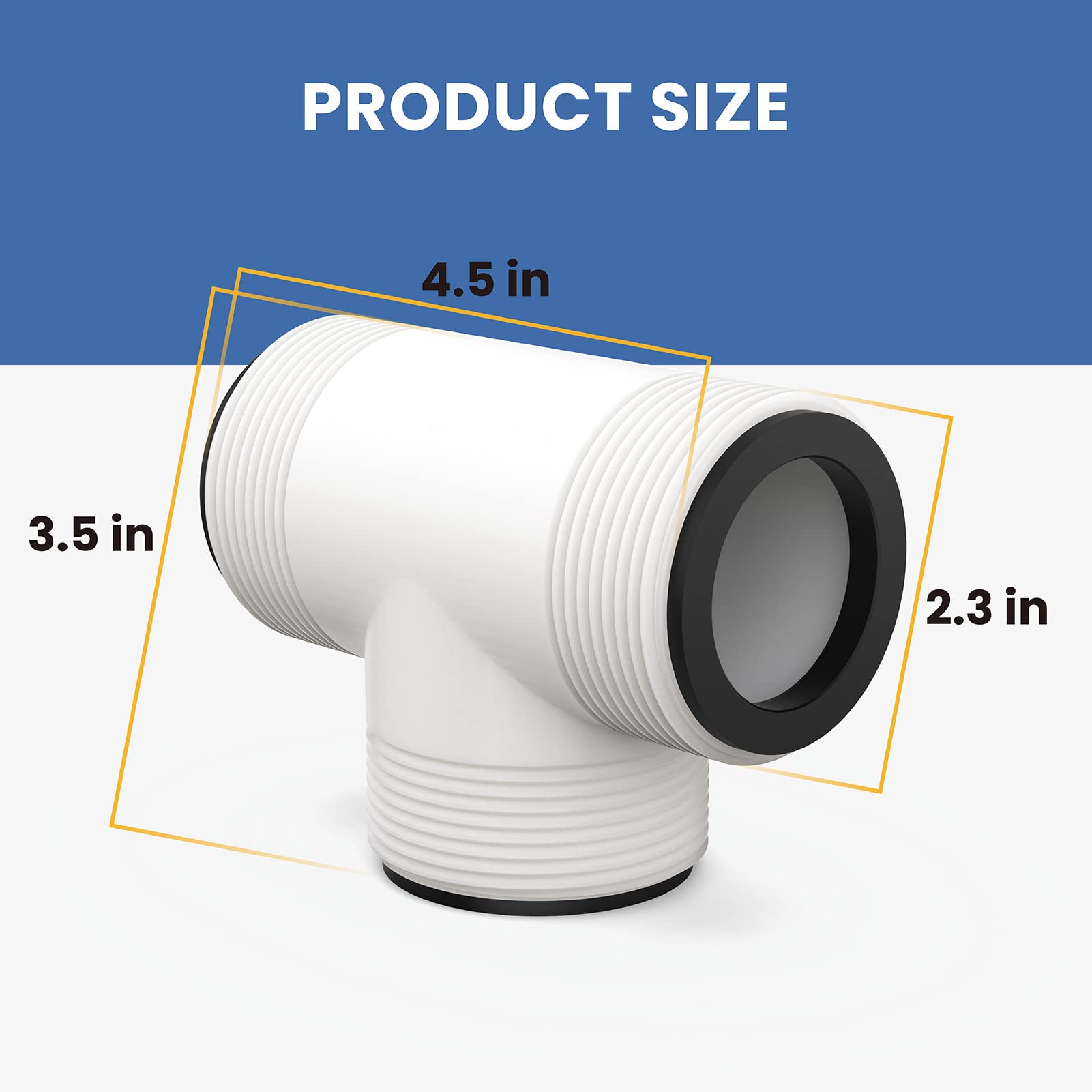Adaptador de manguera de repuesto para manguera dividida Intex & Coleman con conector de 3 anillos L, se conecta a mangueras de 1.5 pulgadas para extensor de piscina sobre el suelo
