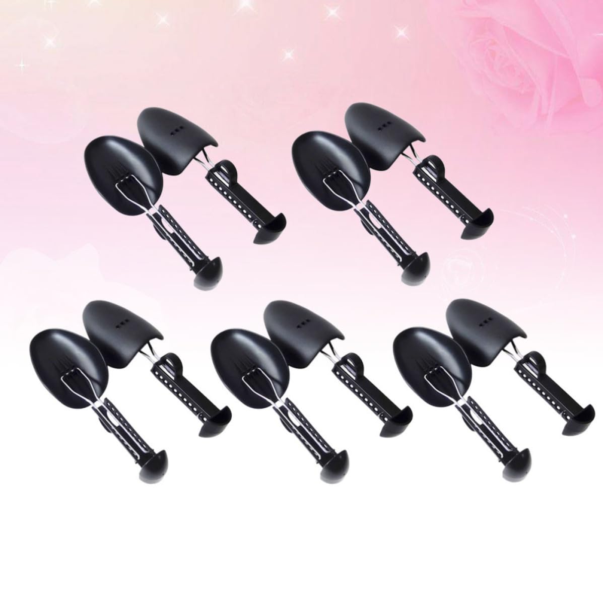 Baluue 10 Paare Verstellbarer Schuhspanner aus Kunststoff in Schwarz Leichter Schuhhalter zum Aufbewahren und Pflegen von Arbeitsschuhen und Alltagsschuhen