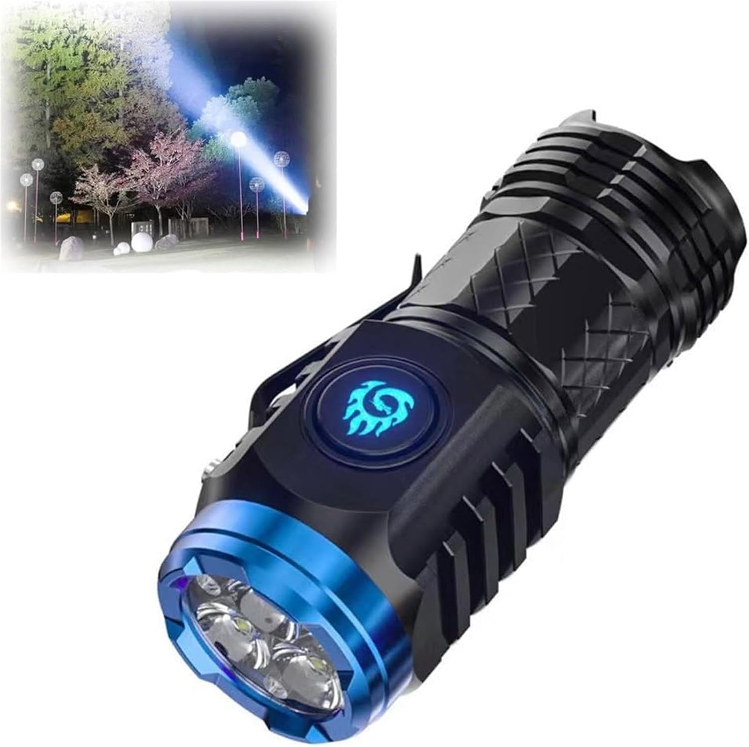 Qoobom ThreeEyed Monster Mini Flashlight, Rechargeable LED Flashlights High Lumens, Waterproof