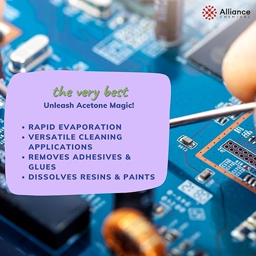 Miniatura 4 de Acetona 100% pura, 1 pinta, solvente fuerte para el hogar, comercial, aplicación industrial y removedor para uñas naturales, gel, goma laca y uñas