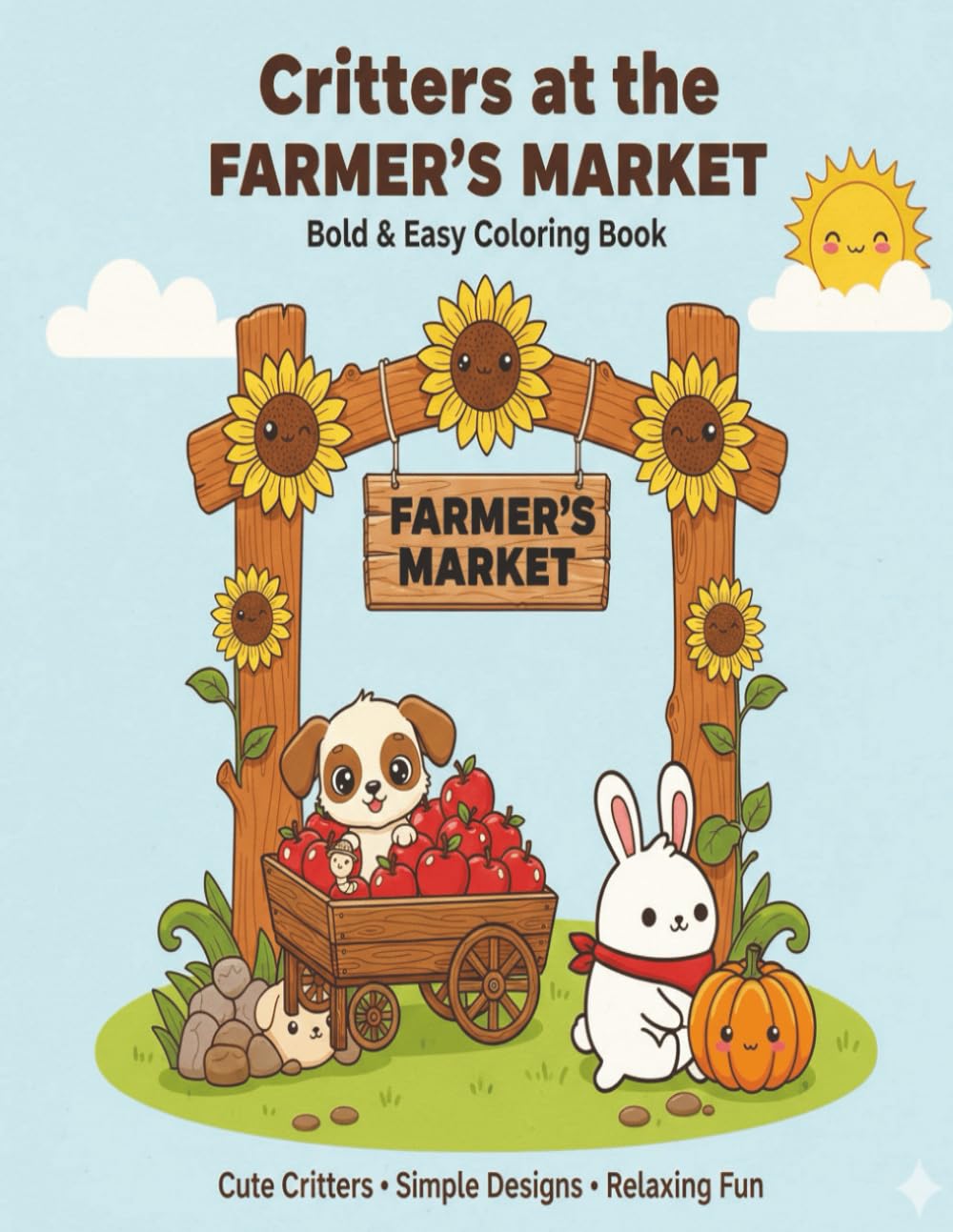 Critters at the Farmer’s Market: Bold & Easy Coloring Book