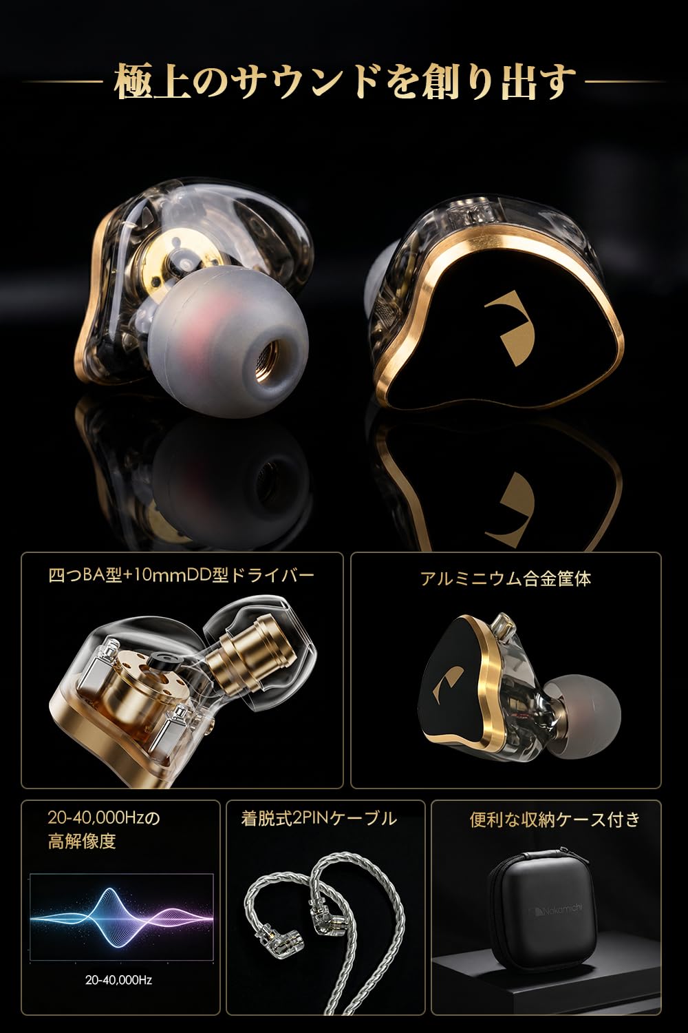Amazon.co.jp: Nakamichi MV500 In-Ear Monitor, Wired 4BA Driver