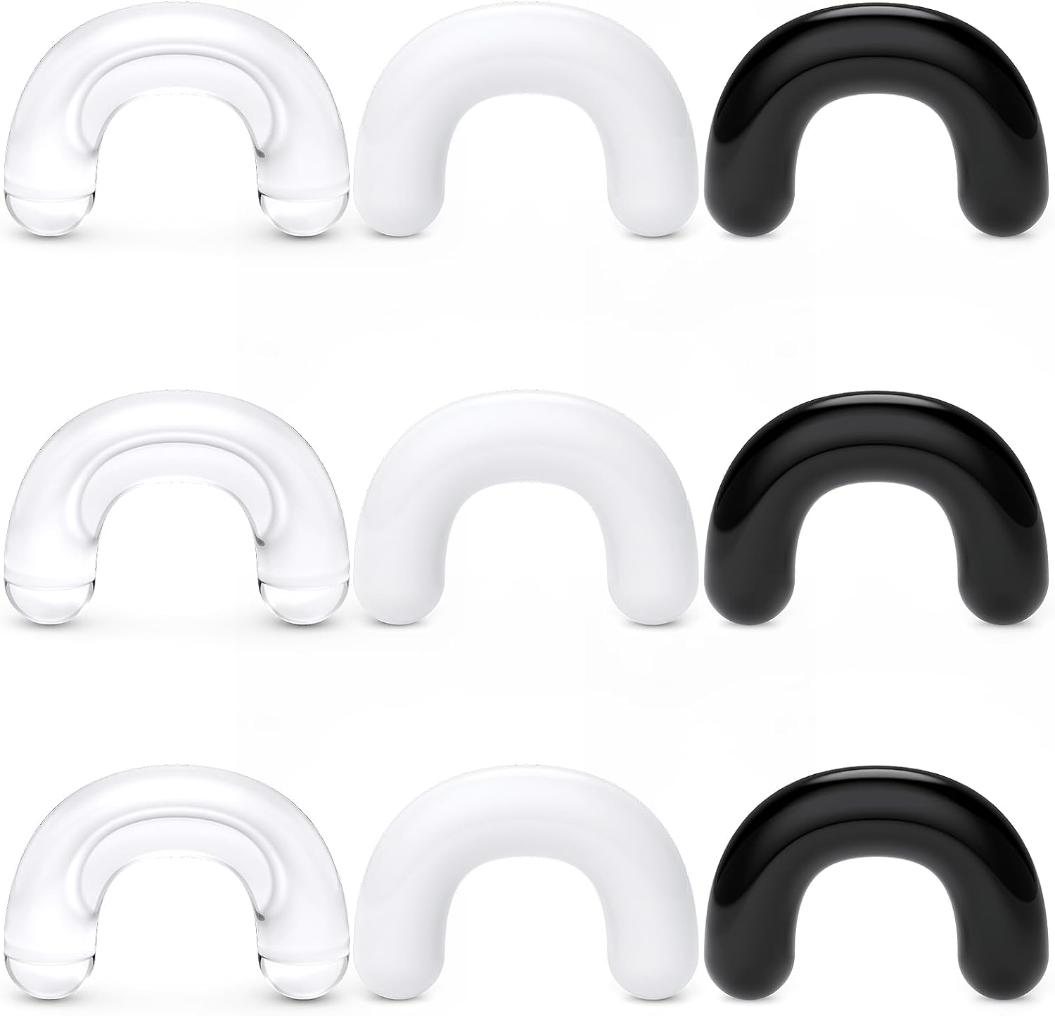 Cisyozi 16G 14G 12G 10G 8G 6G 4G 2G Clear Black White Plastic Septum Retainer Stretching Kit Hypoallergenic U Shape Septum Rings Pincher Piercing Retainer for Surgery Work Sport