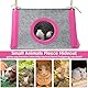 ASOCEA Meerschweinchen Wald Versteck Fleece Eckhängematte Kleintiere Versteck Haustier Käfig Habitat Haus Zelt Nest Spielzeug für Frettchen Chinchillas Igel Hamster Gleiter Ratten (Rosa L)