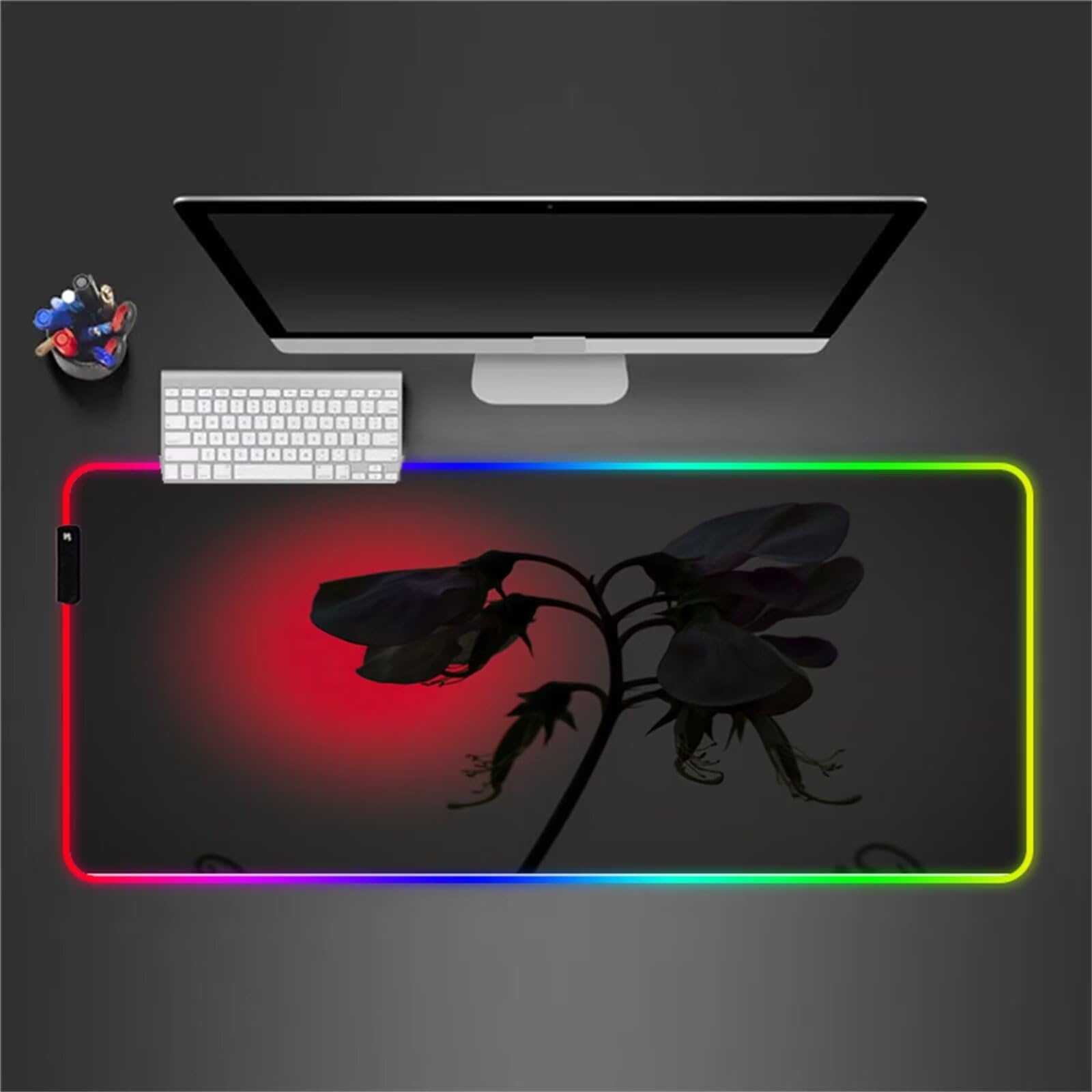 RGB Tapis de Souris Gaming Grand Tapis de Souris XXL 900x400x4mm 14 Modes d'éclairage LED Lumineuse Tapis de Souris Mouse Pad Rétroéclairage pour Gamer Clavier PC, Coucher de Soleil du Soir