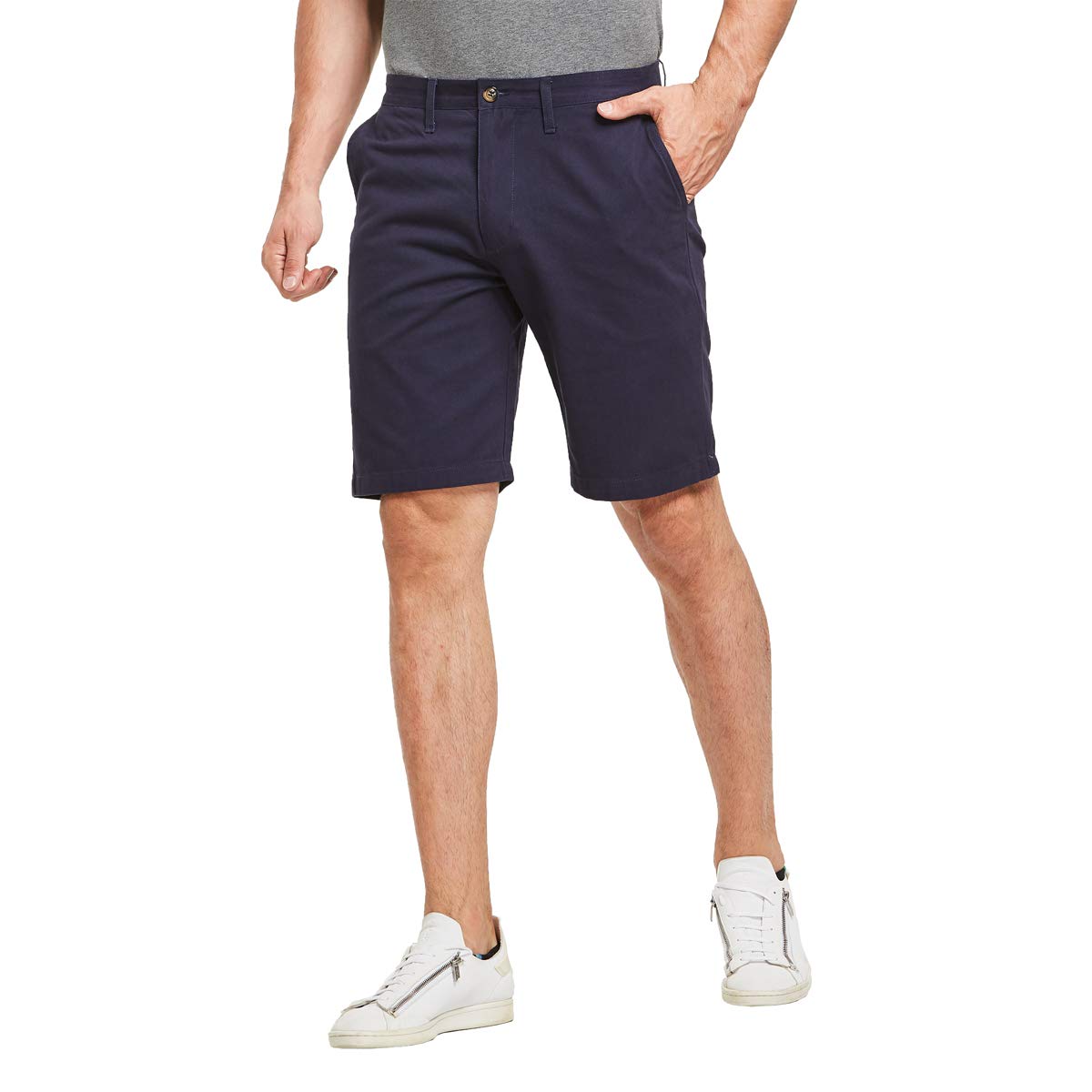 Justsun Men's Blue Casual Chino Shorts Classic Summer Work Shorts 36W