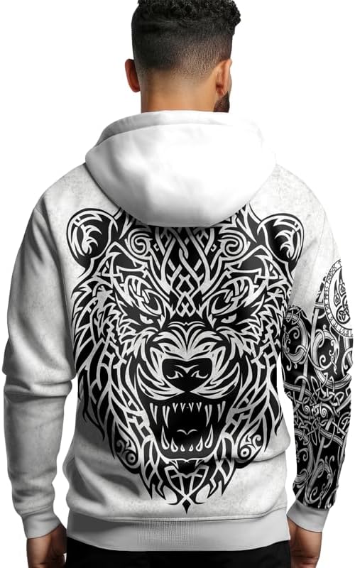 Viking 3D All Over Printed Unisex Hoodies Oversized Pullover Shirts with Pocket and Drawstring