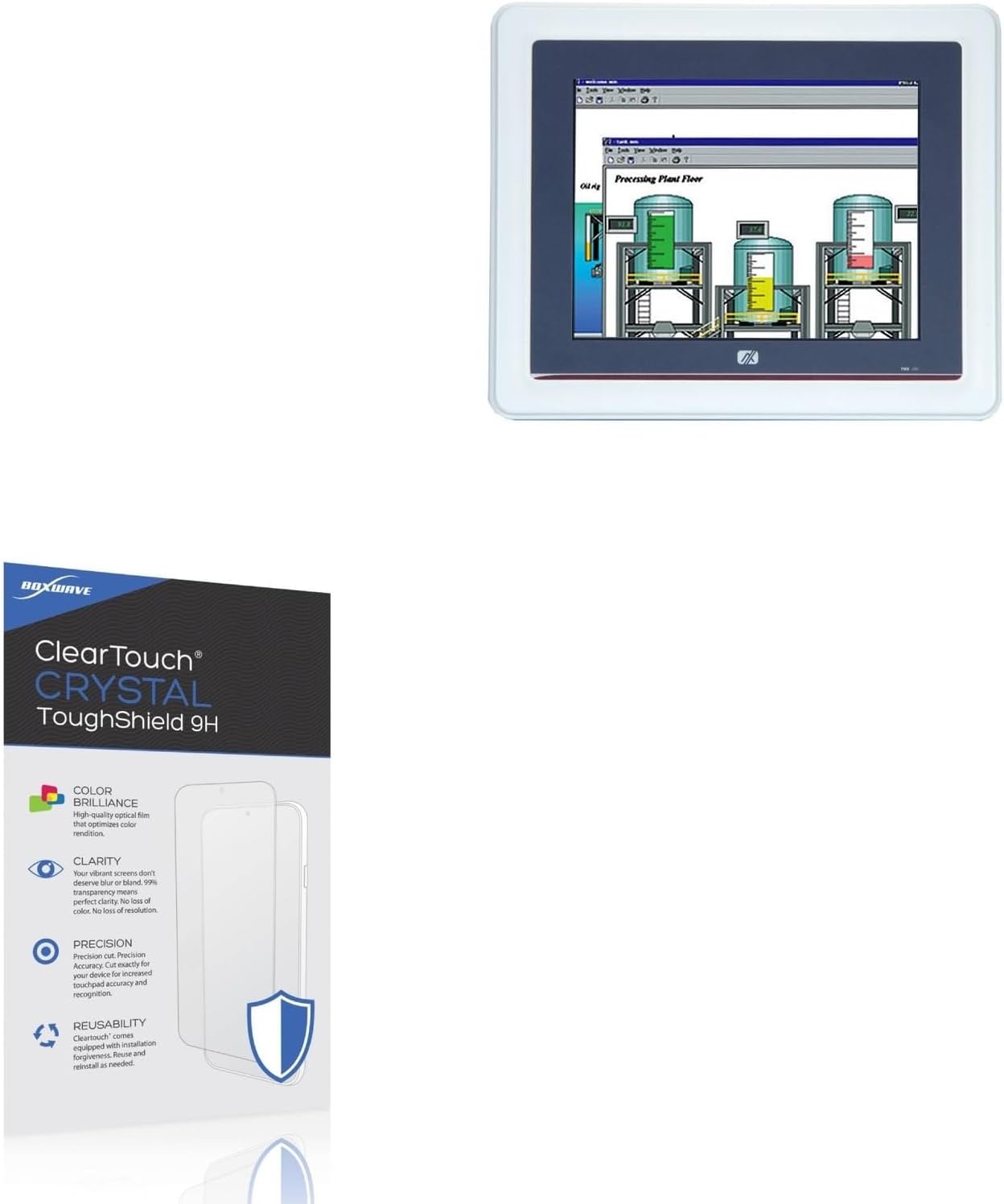 BoxWave Screen Protector Compatible With BSI Computer GOT5840T-845 - ClearTouch Crystal ToughShield 9H (2-Pack), Clear 9H Tough Flexible Film Screen Protector