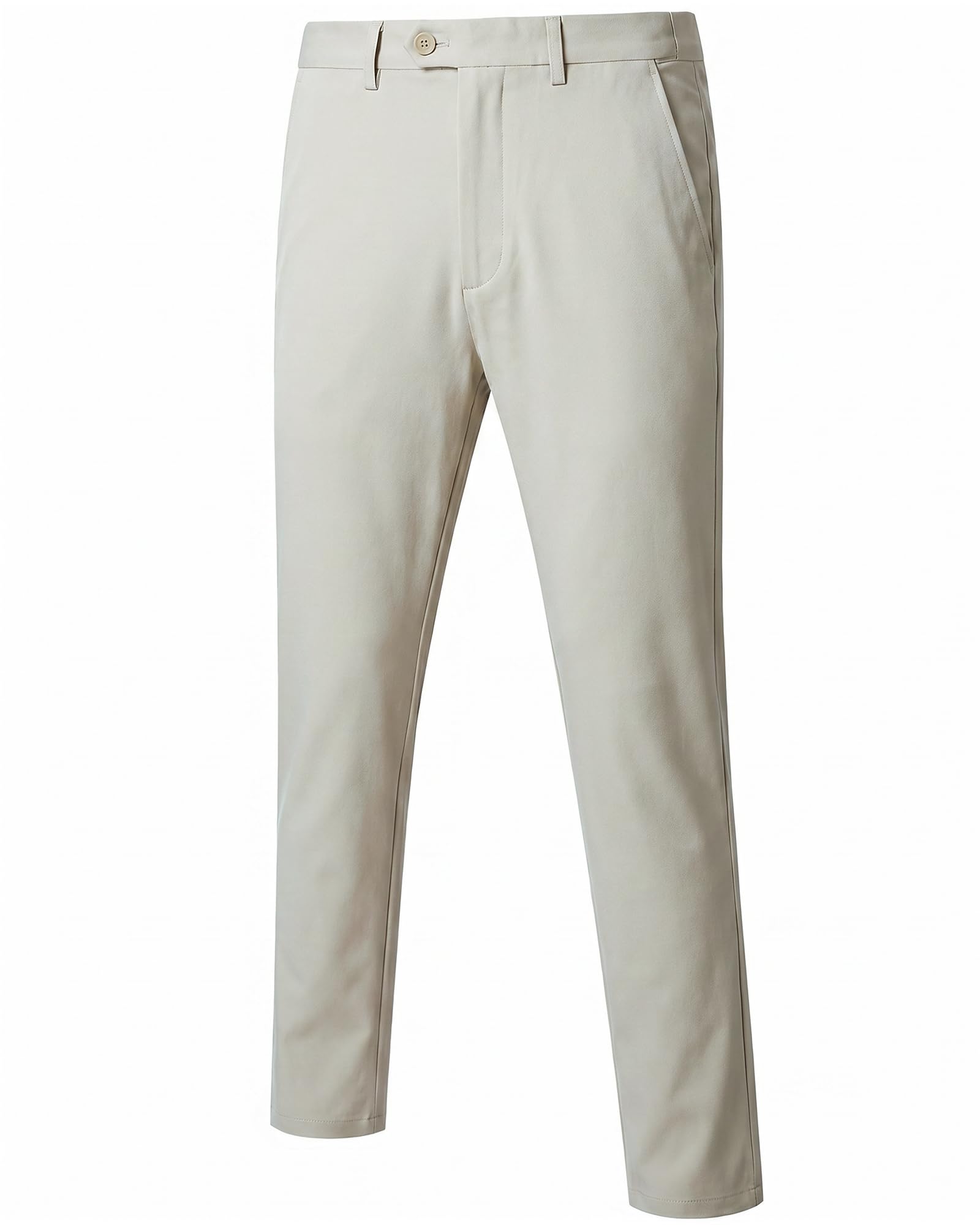 YND Herren-Golfhose, hohe Stretch, schmale Passform, flache Vorderseite, Eisseide, leichte Hose