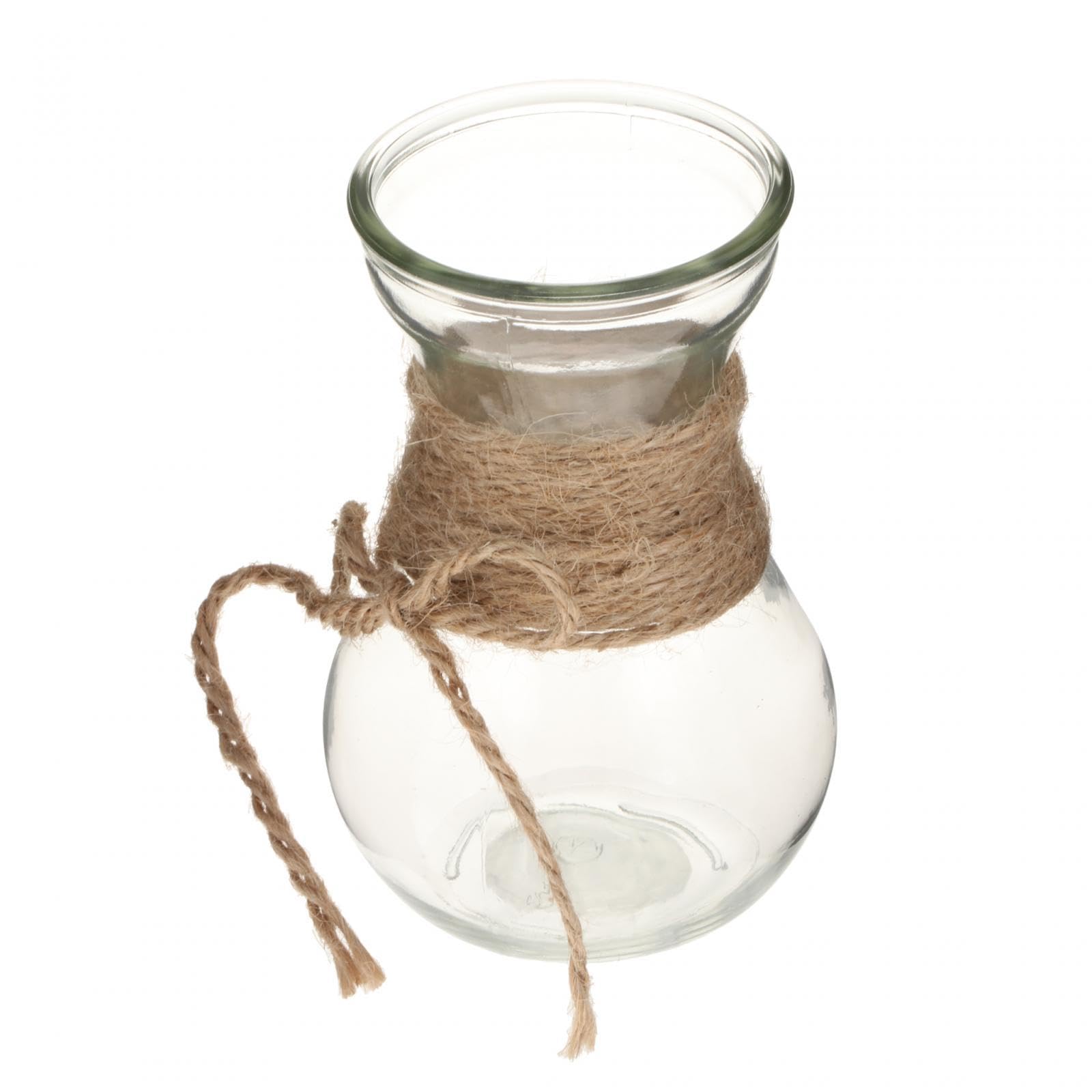 Vaso Decorativo in Stile Country Moderno, Eleganti Fioriere, Accessori per La Casa per Matrimoni, Soggiorno, Tavolo da Regalo, Decorazione del Tavolo, 12x con Corda