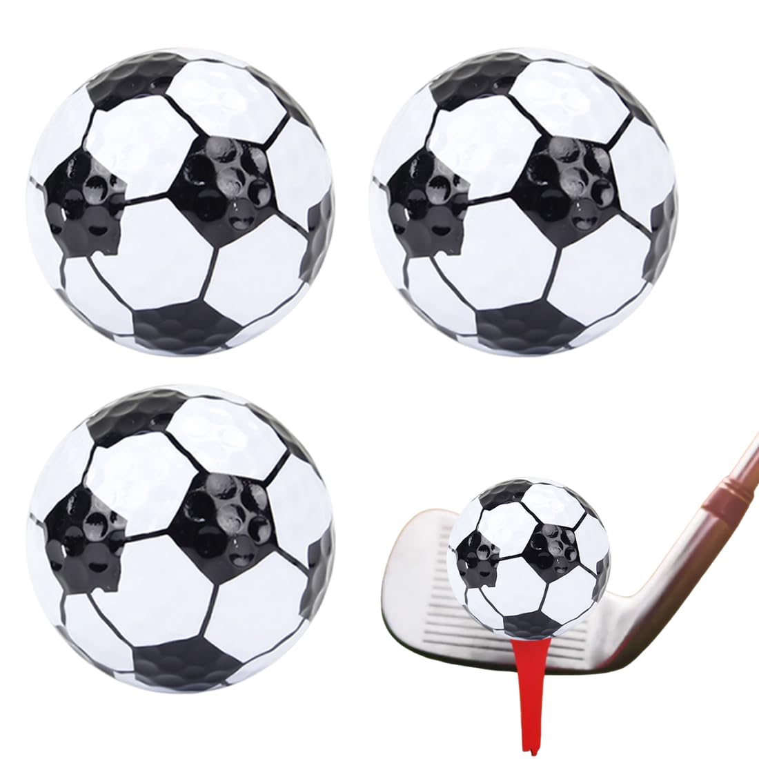 3 Pezzi Palline Da Golf, Palline Golf Personalizzate, Fantasia Calcistica Accattivante, Regali Festa Del Papà/Compleanno