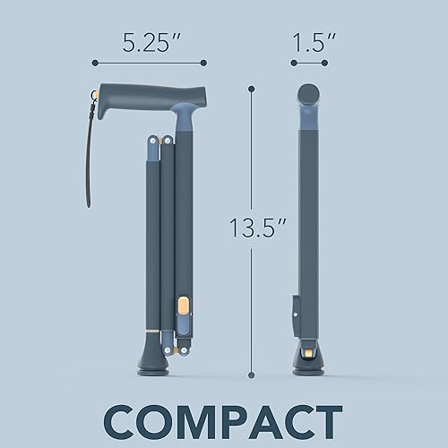 Miniatura 5 de Michael Graves - Bastón plegable de plegado rápido para hombres y mujeres, bastón plegable para estabilidad y estilo, bastón plegable plegable,