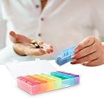 Pill Organizer 3 Times a Day, Portable 7 Days Medicine Organizer, BPA Free Travel Pill Case, Large Compartments Pill Box For Vitamin Capsule Fish Oil