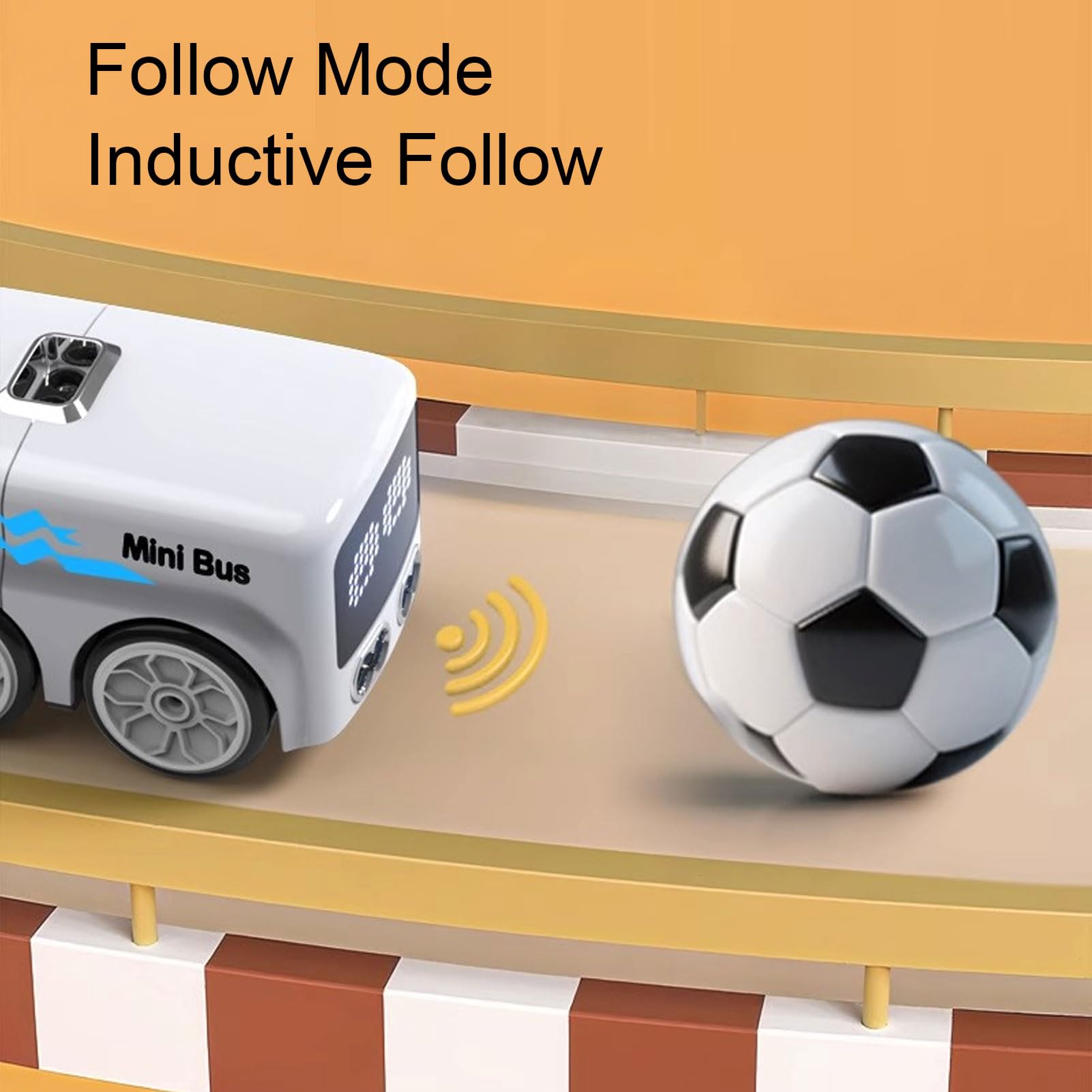 Keenso Mini Bus, Intelligenter Sensor-Spielzeugbus, Gestensteuerung, RC-Auto mit Linienverfolgung und 9 LED-Ausdrücken, für Interaktives Spielen für (White)