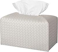 Vista 25 de Funda para caja de pañuelos de piel sintética, estuche cuadrado para pañuelos faciales, dispensador de papel facial para baño, encimera de tocador