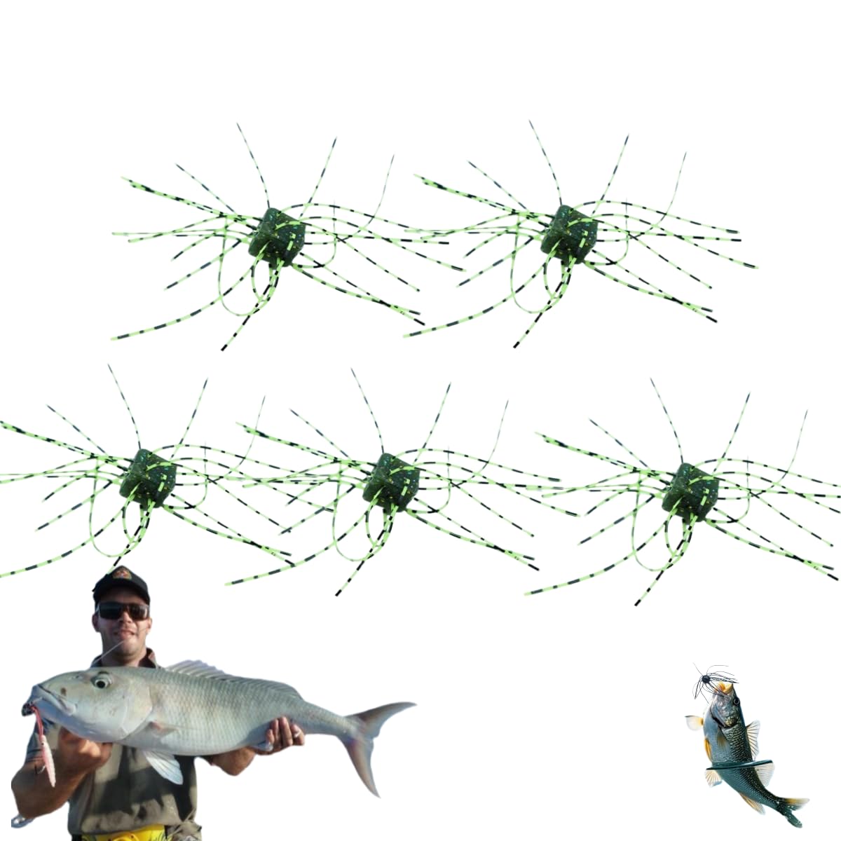 5pcs Tentacles Lure Baits, Floating Sea Urchin Soft Bait Bass Fishing Baits, Artificial Sea Urchins, Lifelike Dice Fishing Lures with Multiple Tentacles for Trout, Bass, Crappie (Pink) — view 10