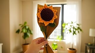SHREE CROCHET Handmade Crochet Sunflower Bouquet – Woolen Knitted Flower Bunch for Tabletop Decoration & Eco-Friendly Gift Price In India