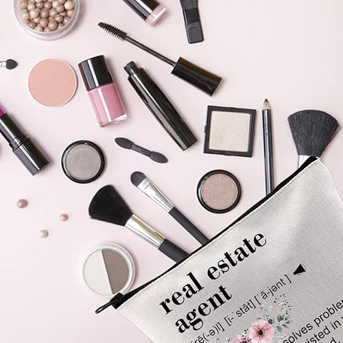 Miniatura 5 de TSOTMO Agente inmobiliario regalo divertido cierre regalo cremallera bolsa maquillaje bolsa para agente de bienes raíces, Beige, Resuelve Bienes