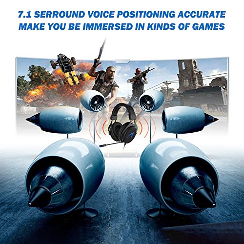 MUTOUREN Casque Gaming pour PC 7.1 Surround Sound USB Gaming Headset Micro Casque Headphone pour PC/Laptop/Notebook - Noir (CD 7.1 Driver Inclus) – Image 6